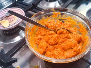 döner kebab van kalkoen in marinade