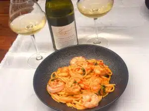 prawn linguine - Langmeil Three Miles