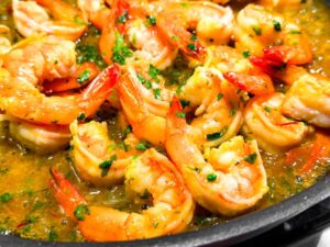 gambas met sinaasappel en saffraan