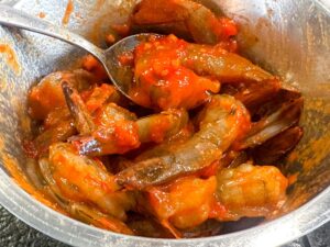 gamba's gemarineerd in rode chermoula